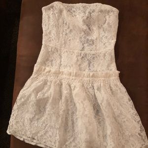 White Lace skater dress from pretty little thing